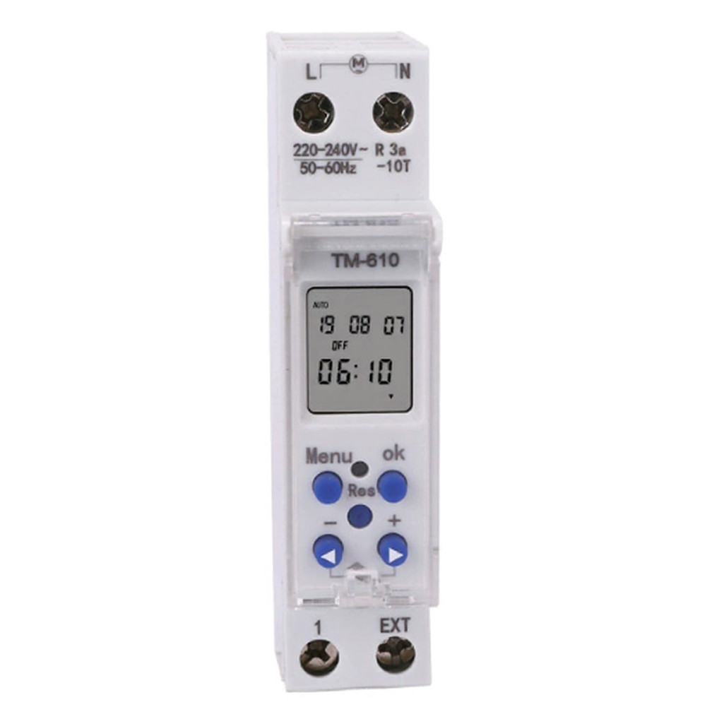 TM610 Smart Dual Circuit Timer Switch on for din Rail with Digital LCD Screen