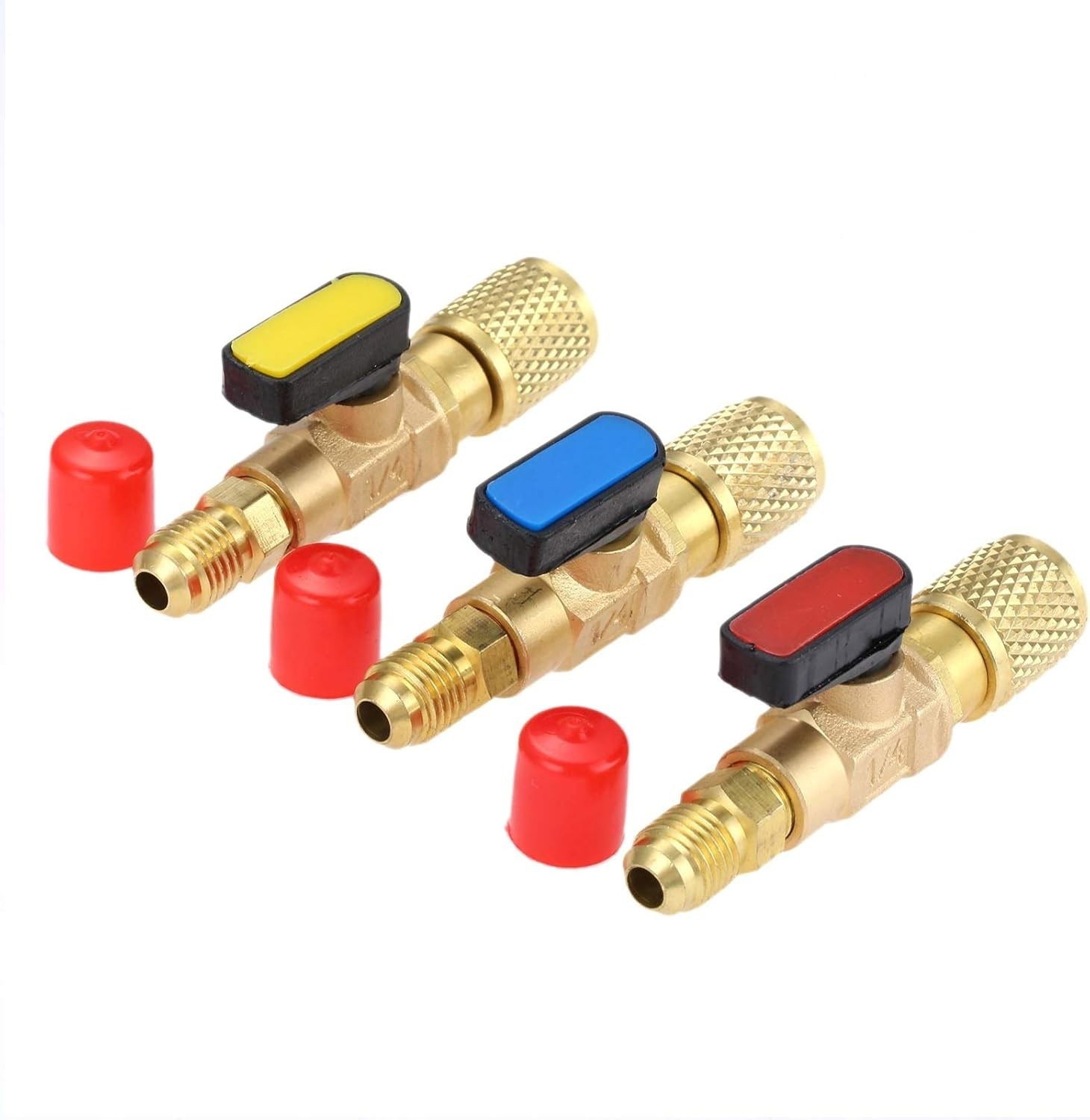 Refrigerant Ball Valve 1/4’’ SAE, A/C HVAC Ball Valves, Low Loss Fittings for