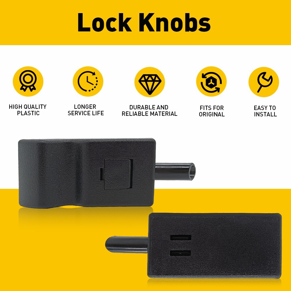 4PCS Door Lock Knobs Front/Rear Ebony For Chevy/GMC Silverado/Sierra 07-13