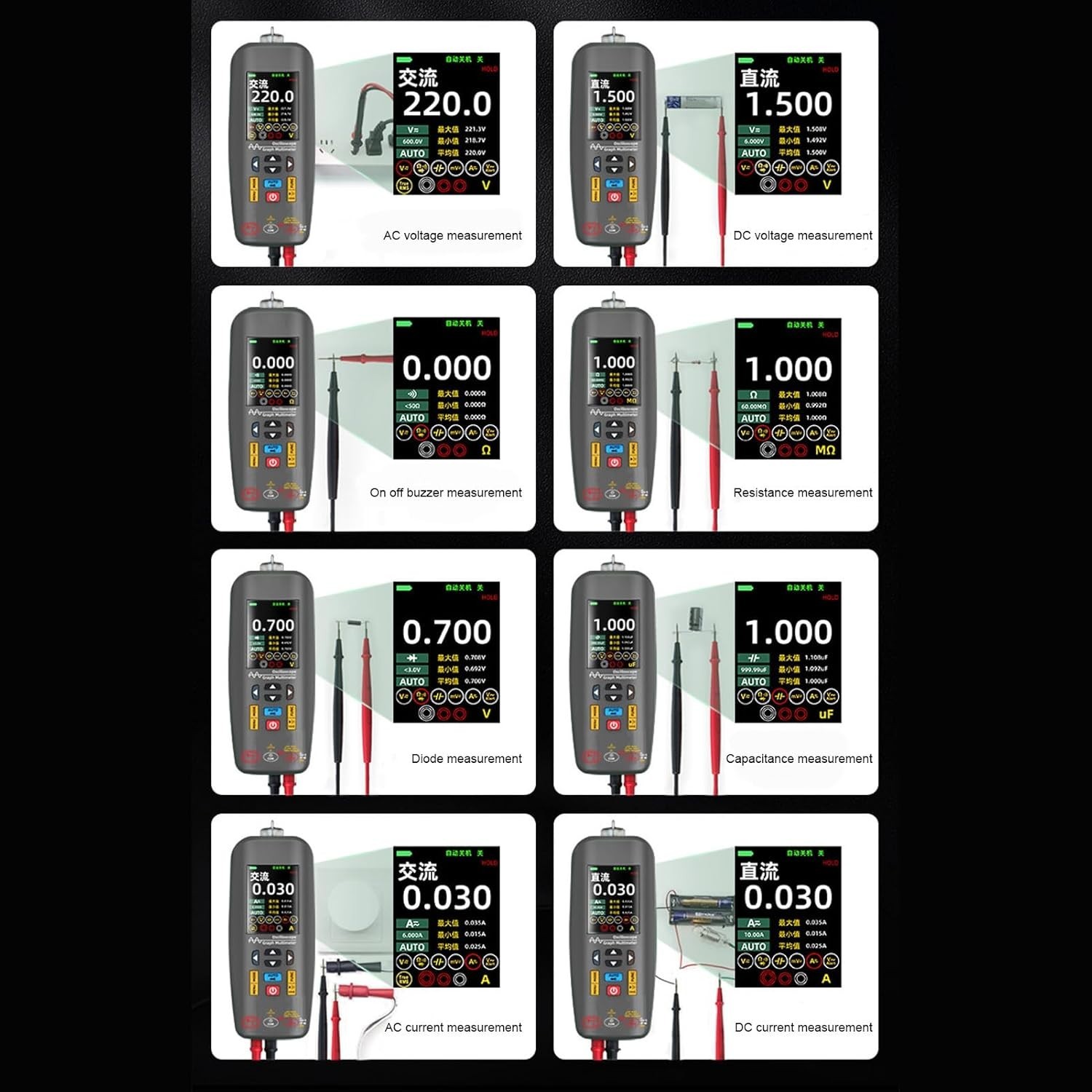 BSIDE Digital Oscilloscope Multimeter Handheld Current Voltage Ohm Diode Tester