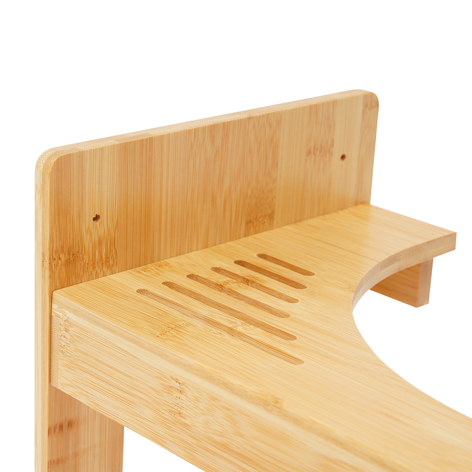 Adjustable Bamboo Toilet Stool Freestanding Rectangular Poop Stool 80kg Load