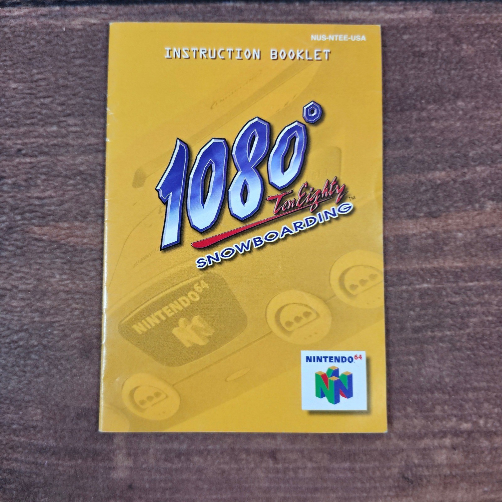 Nintendo 1080 Snowboarding N64 Manual OS Yellow Good Instruction Booklet
