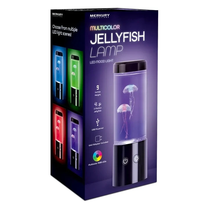 Merkury Innovations Jellyfish Night Light Lamp Motion & Multicolor Leds - Easy M