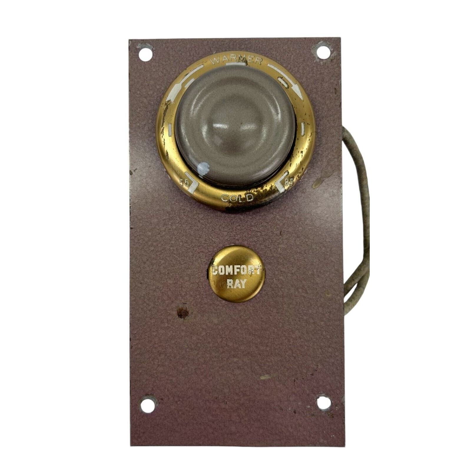 Vintage Comfort Ray Thermostat on Plate Art Deco Style Thermostat - Untested