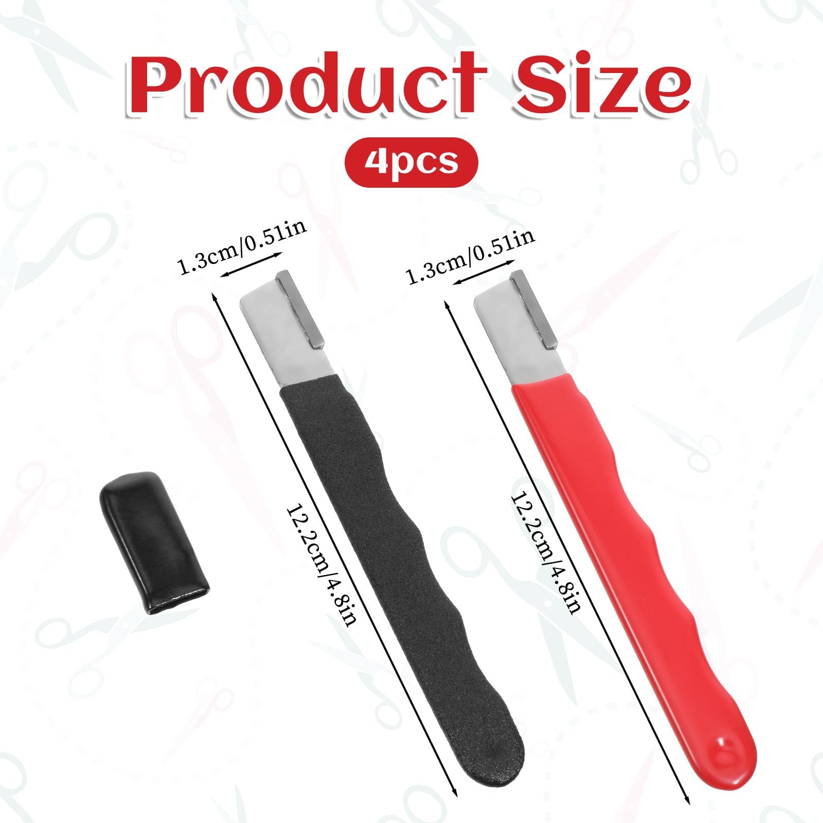 JIYIN 4 Pack Garden Tool Sharpener, Pruning One Size, Black, Red, Silver