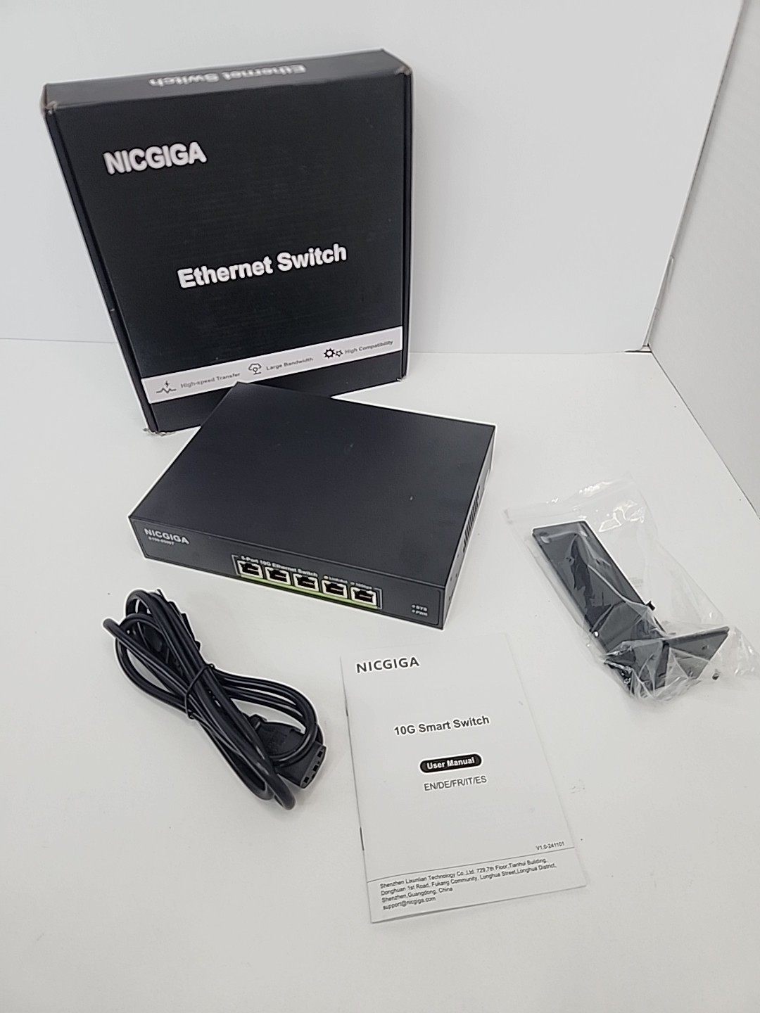 5 Port 10G Ethernet Switch, 10Gb-RJ45 Port Network Switch Unmanaged