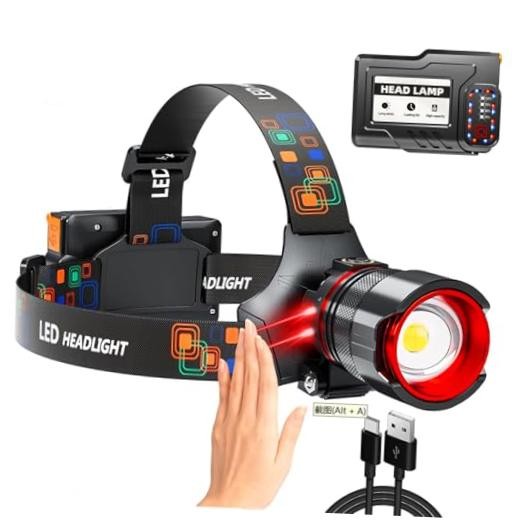 Headlamp 5000 LUMENS LED Rechargeable Head Lamps, Zoomable Headlight with 5