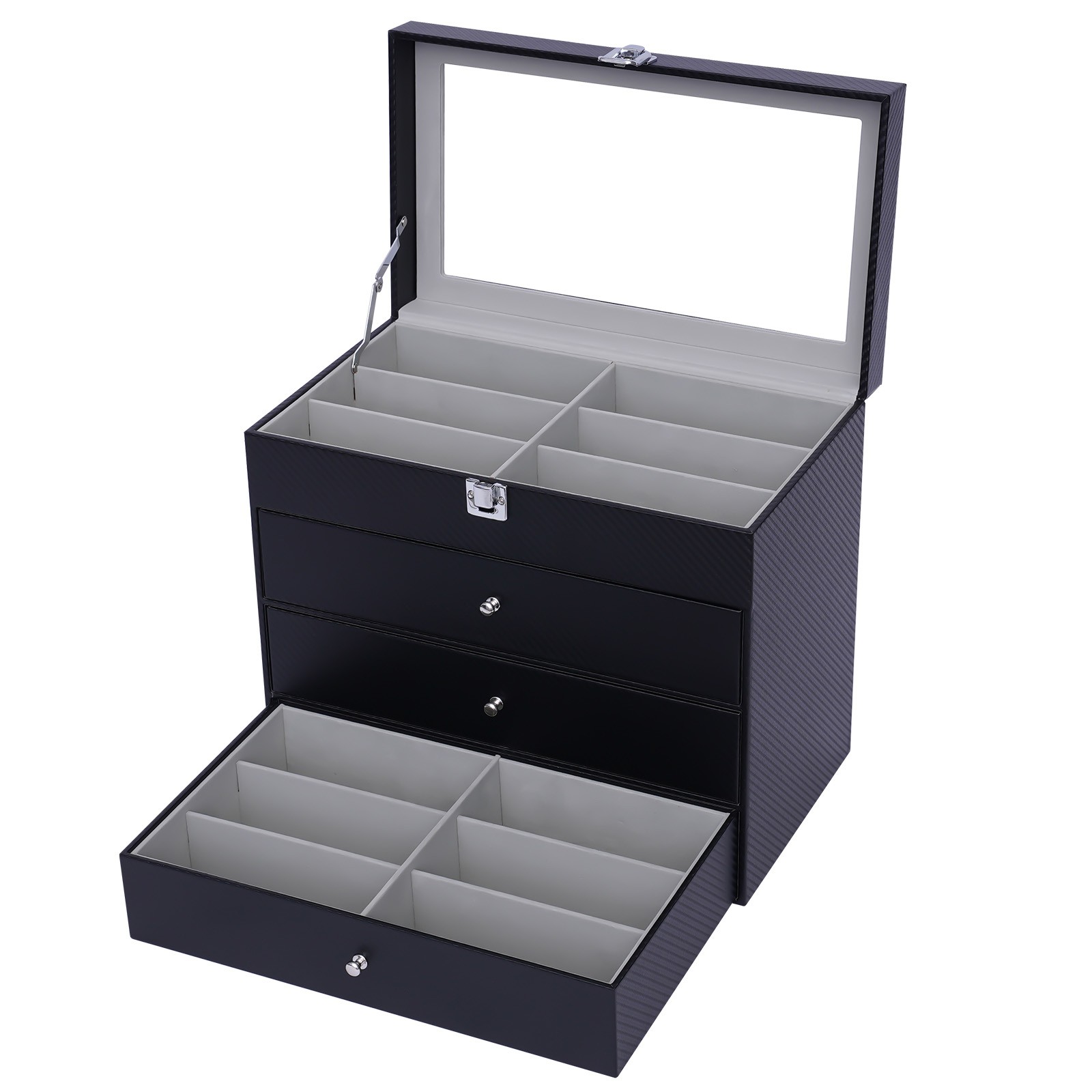 24-Slots Multiple Glasses Organizer Eyeglass Sunglass Storage Box Display Holder