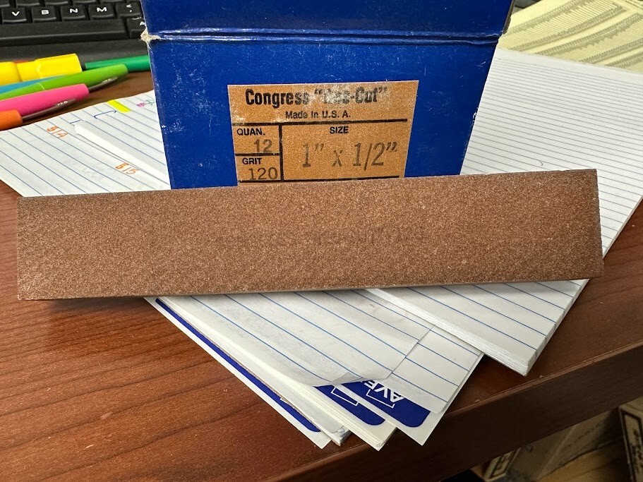 CONGRESS TOOL CO. POLISHING STONE RES CUT 1" X 1/2" X 6" 120G LOT OF 3