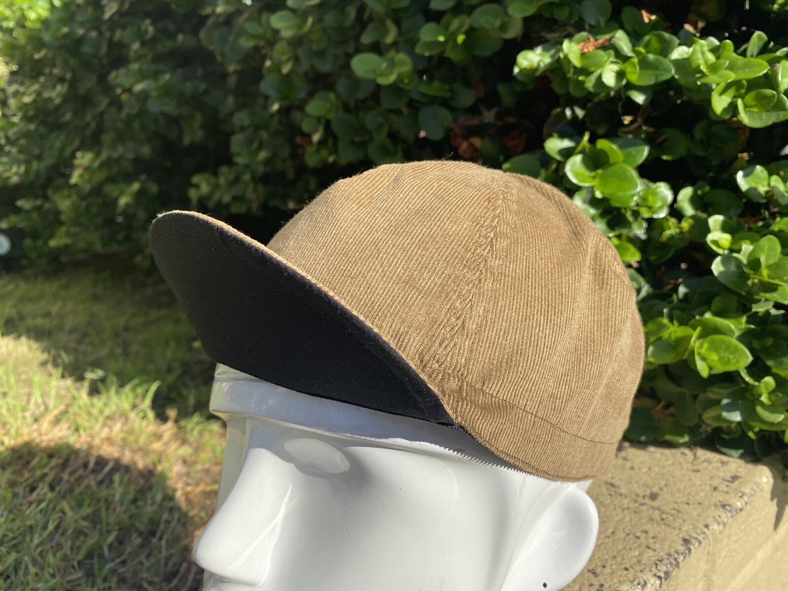 CYCLING CAP 4 PANEL CORDUROY CAMEL COLOR ANY SIZE HANDMADE