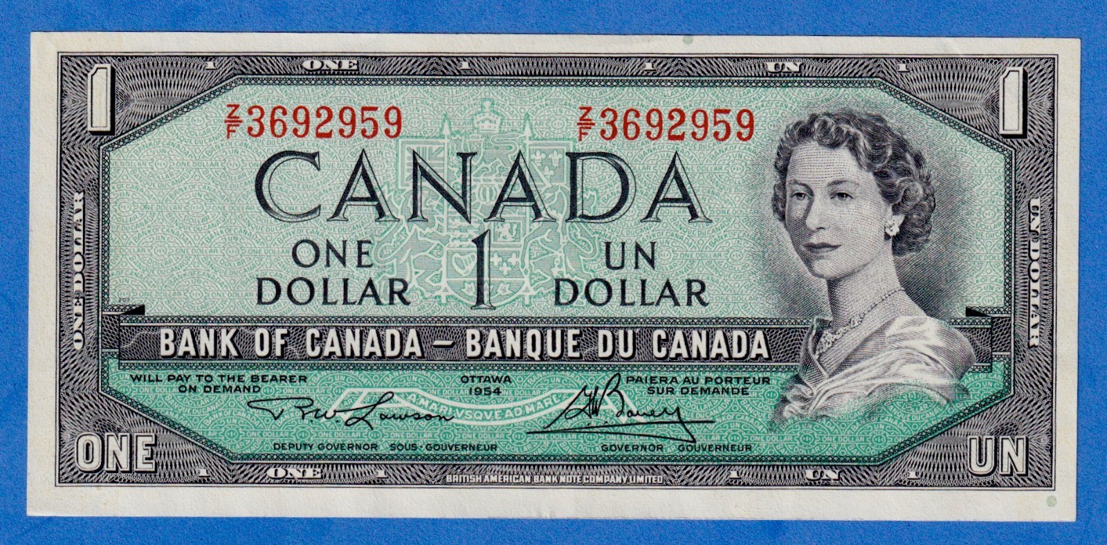 Canada $1 (1954) BC-37d / P-75d - QE II - EF+ Note Z/F 3692959