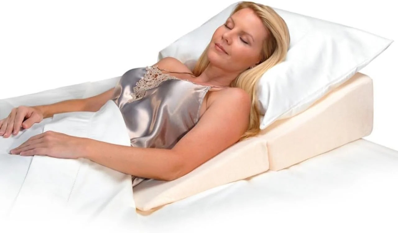 Contour Folding Wedge Pillow Extended Length- 7x24x32 Inch Bed Wedge for Elevate