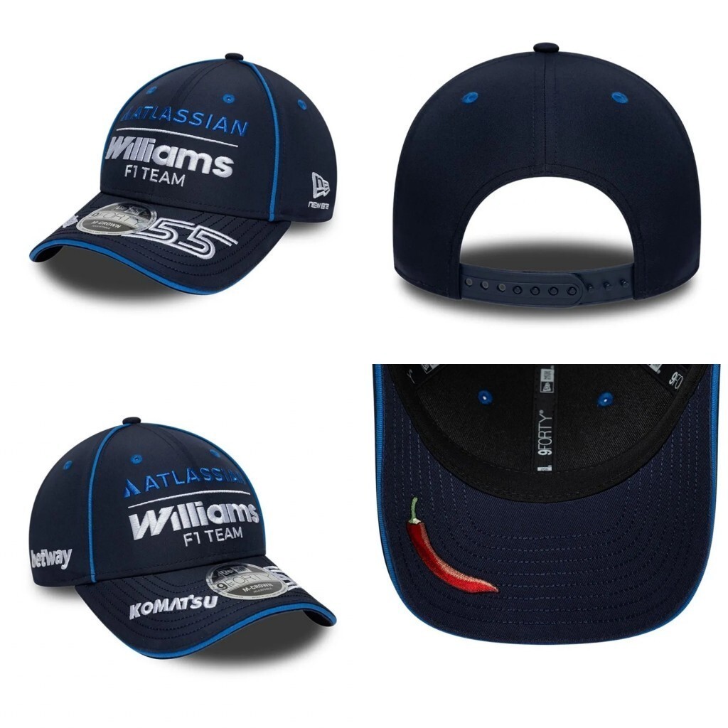 ATLASSIAN Williams Men's F1 TEAM Adjustable Curved Brim Casual Baseball Cap Hat