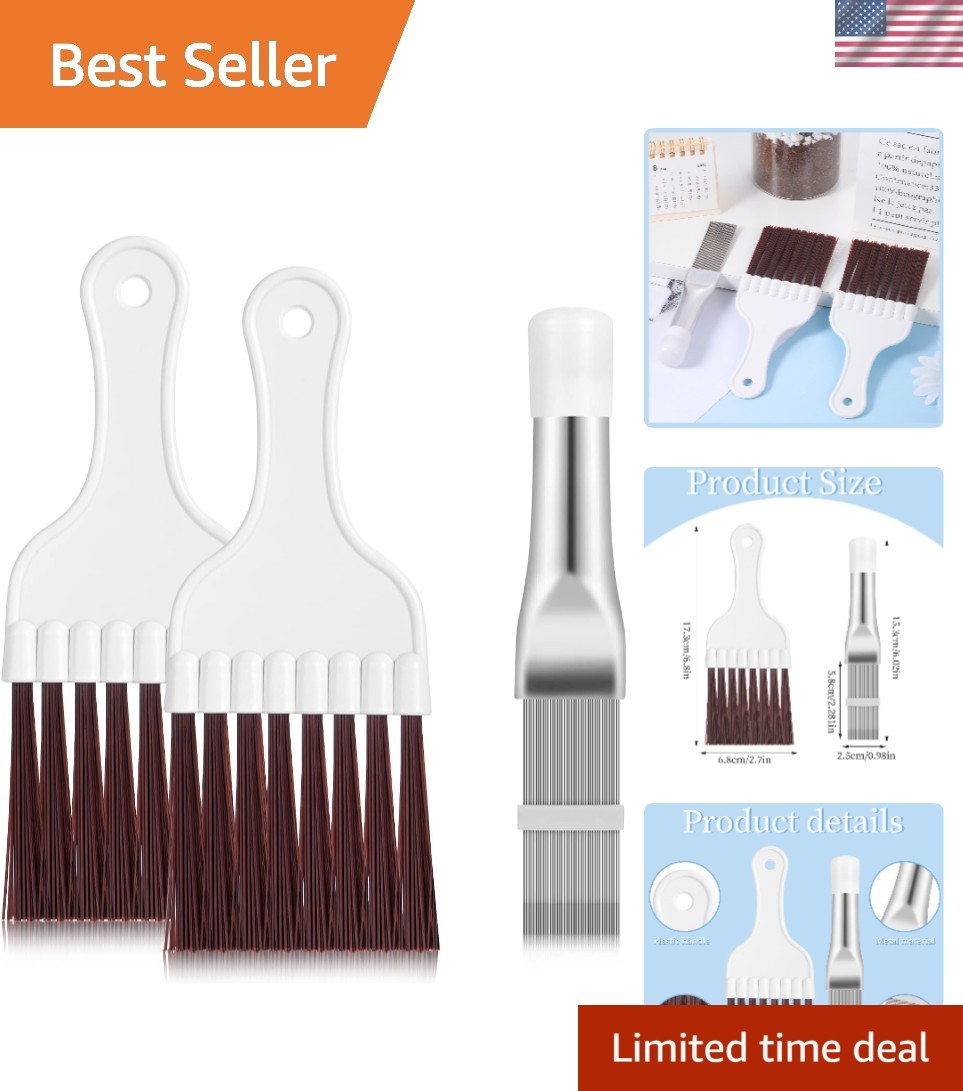Efficient Air Conditioner & Refrigerator Cleaning Set - Fin Comb & Whisk Brushes