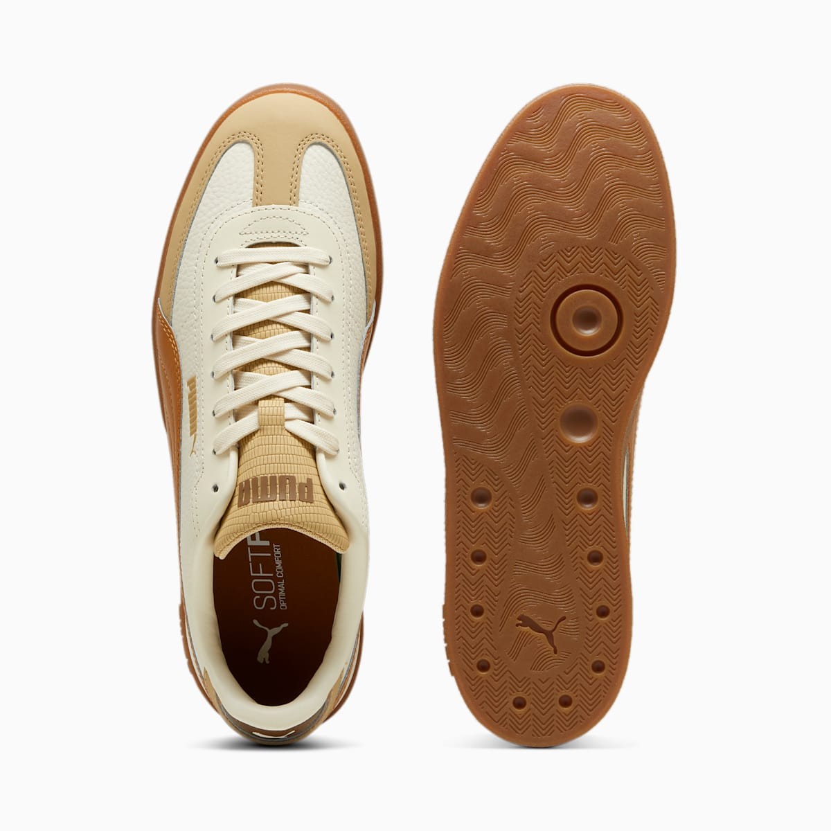 Puma Men's Club II Era, Leather-Alpine Snow-Caramel Latte-Sand Dune, Alpine Snow