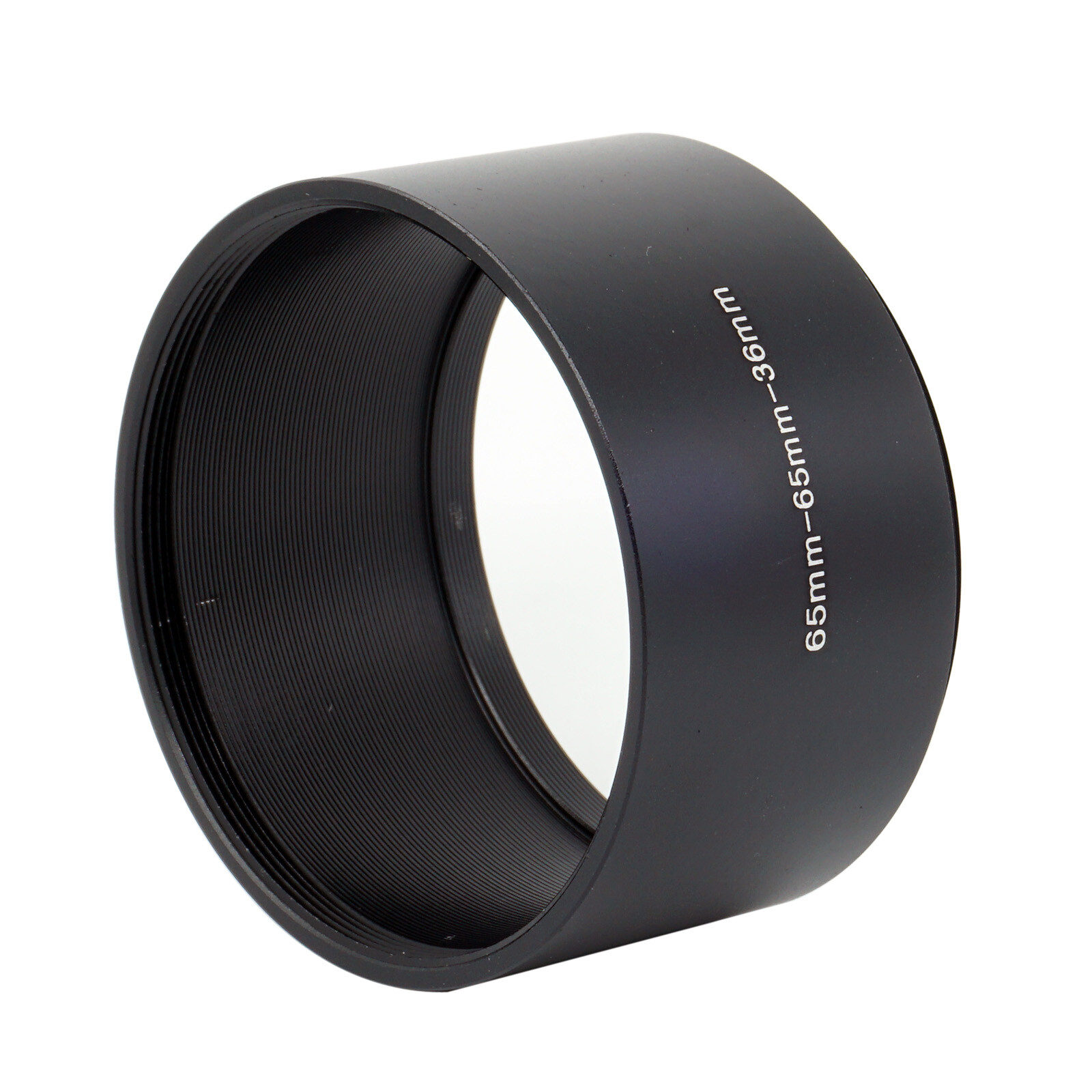 Aluminum M65-M65 65mm x 1mm Screw Mount Extend Tube ring Adapter Lens Hood
