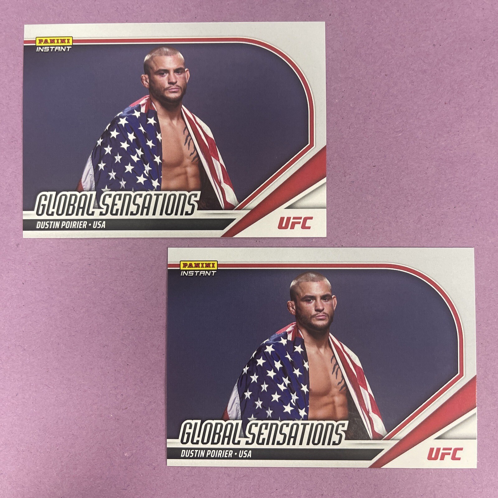 (2) 2023 Panini Instant UFC Dustin Poirier #GS18 GLOBAL SENSATIONS 1/102 LOT