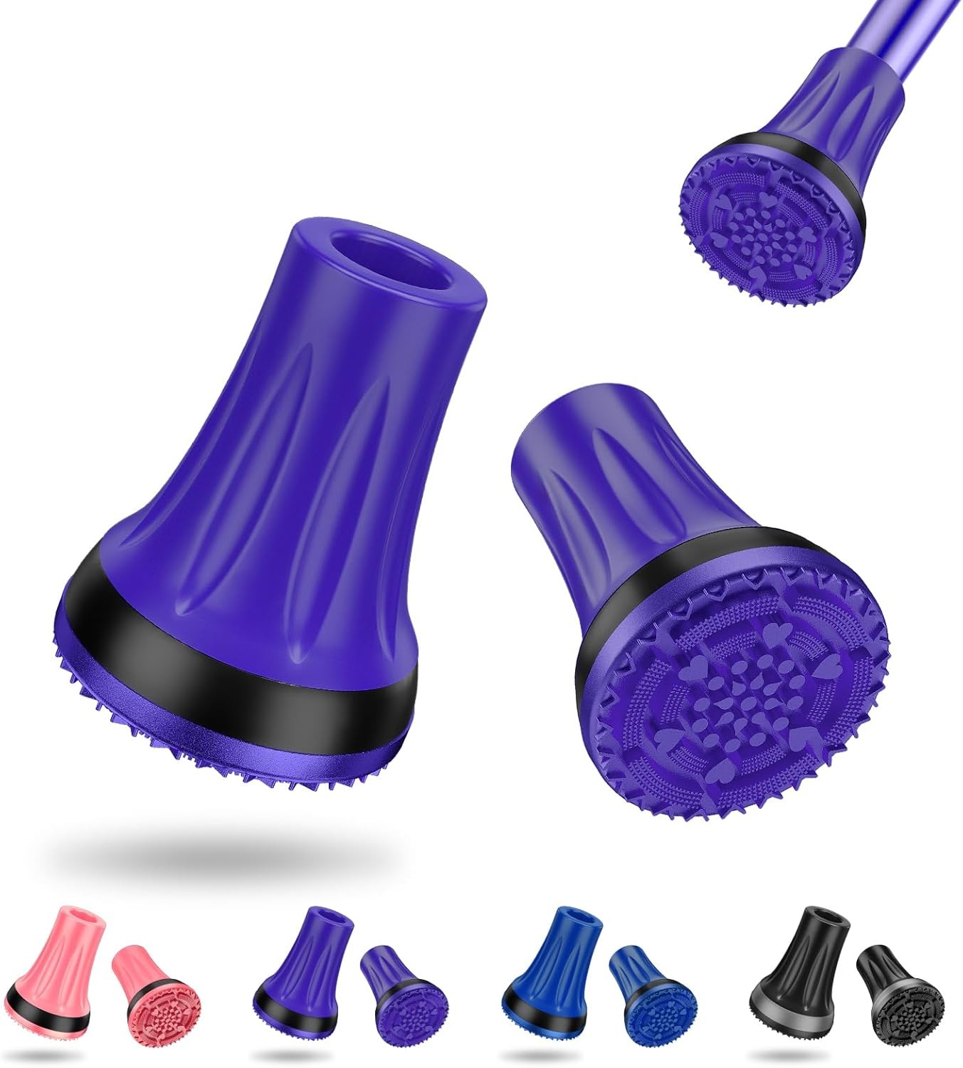 Heavy Duty Rubber Crutch Tips 7/8 Inch, Anti-Slip Replacement Tips