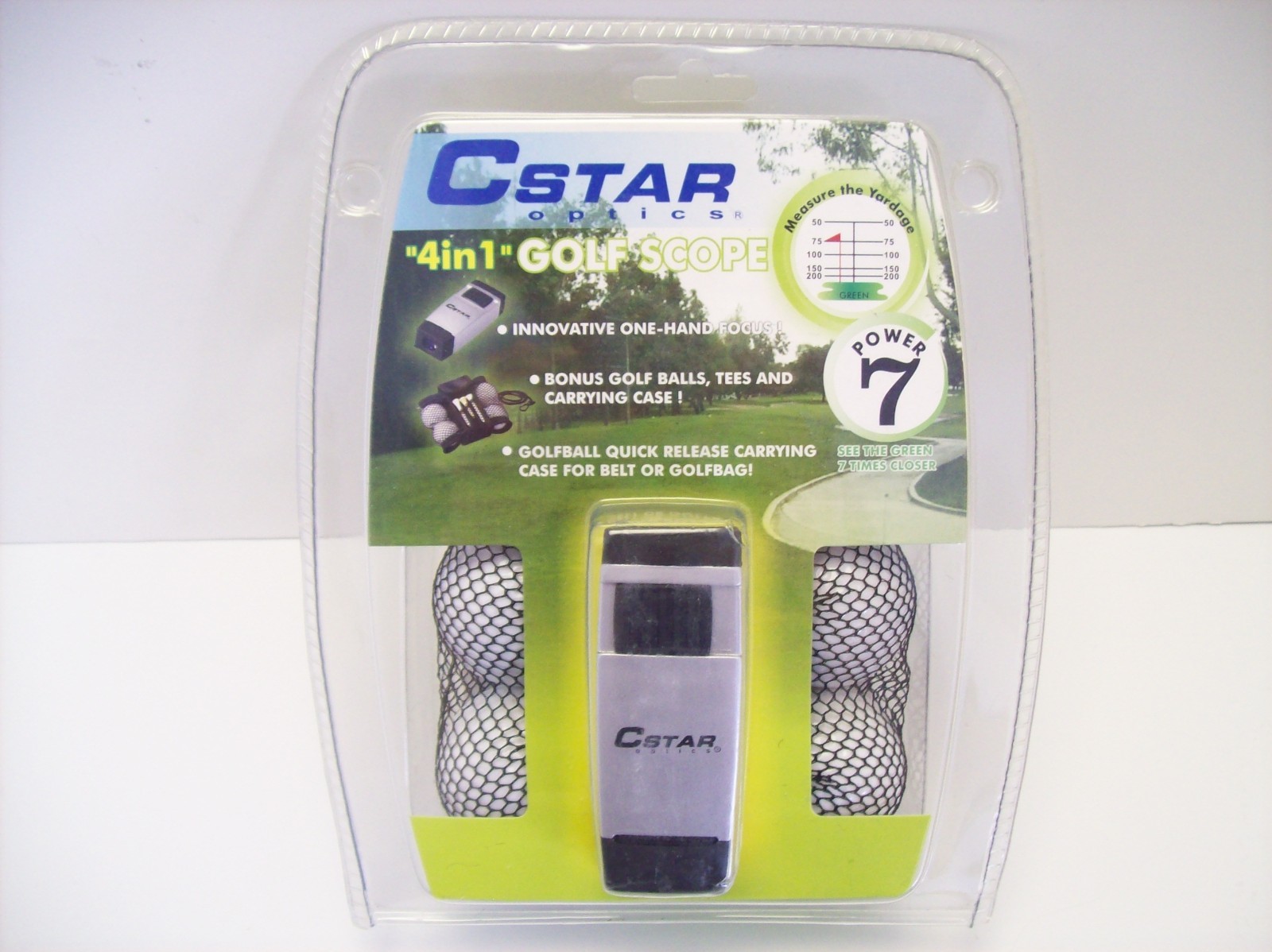 Cstar Golf Scope 7 x 17 Monocular - NEW/Sealed - Bonus - Golf Balls, Tees, Case