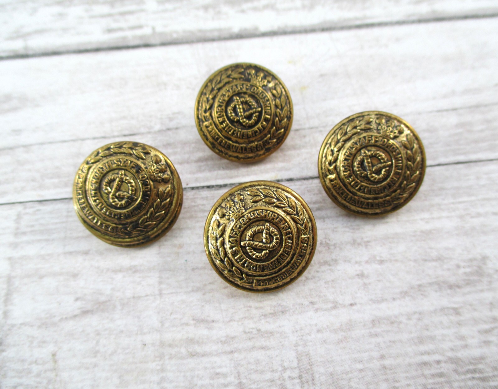 Four Vintage British Military Officers Staffordshire Regiment / Prince of Wales