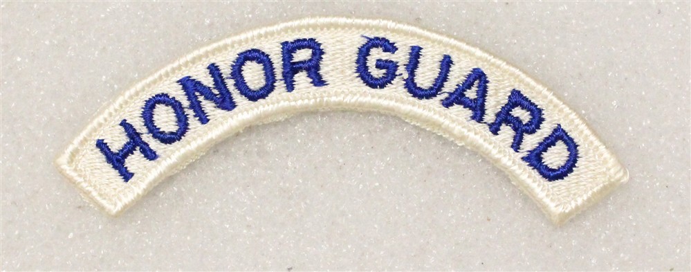 Army Patch 4904 - "HONOR GUARD" tab - blue on white w/merrowed edge