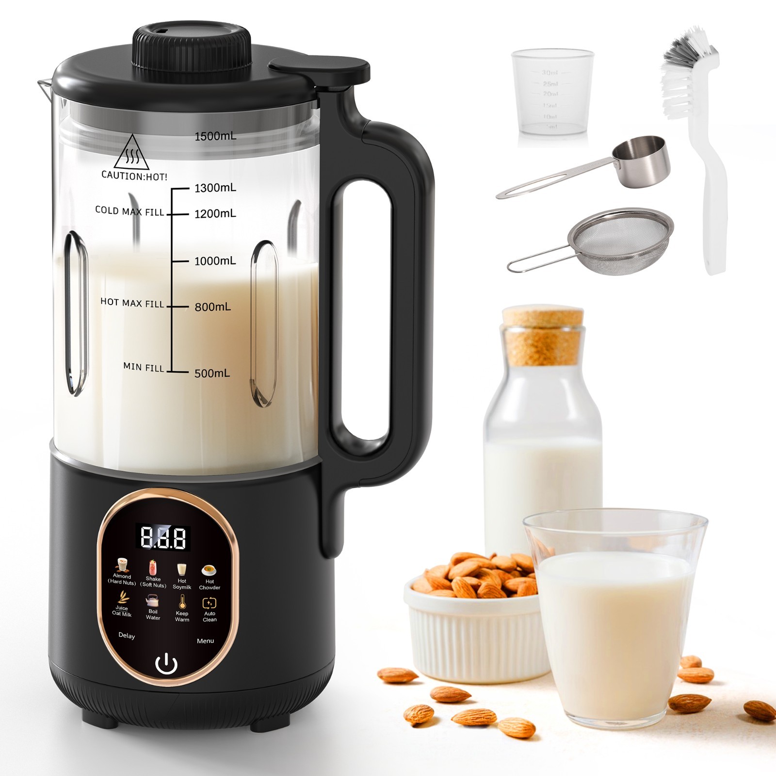 50oz 10-in-1 Nut Milk Maker Automatic Soy Milk Machine,Delay Setting,Self Clean