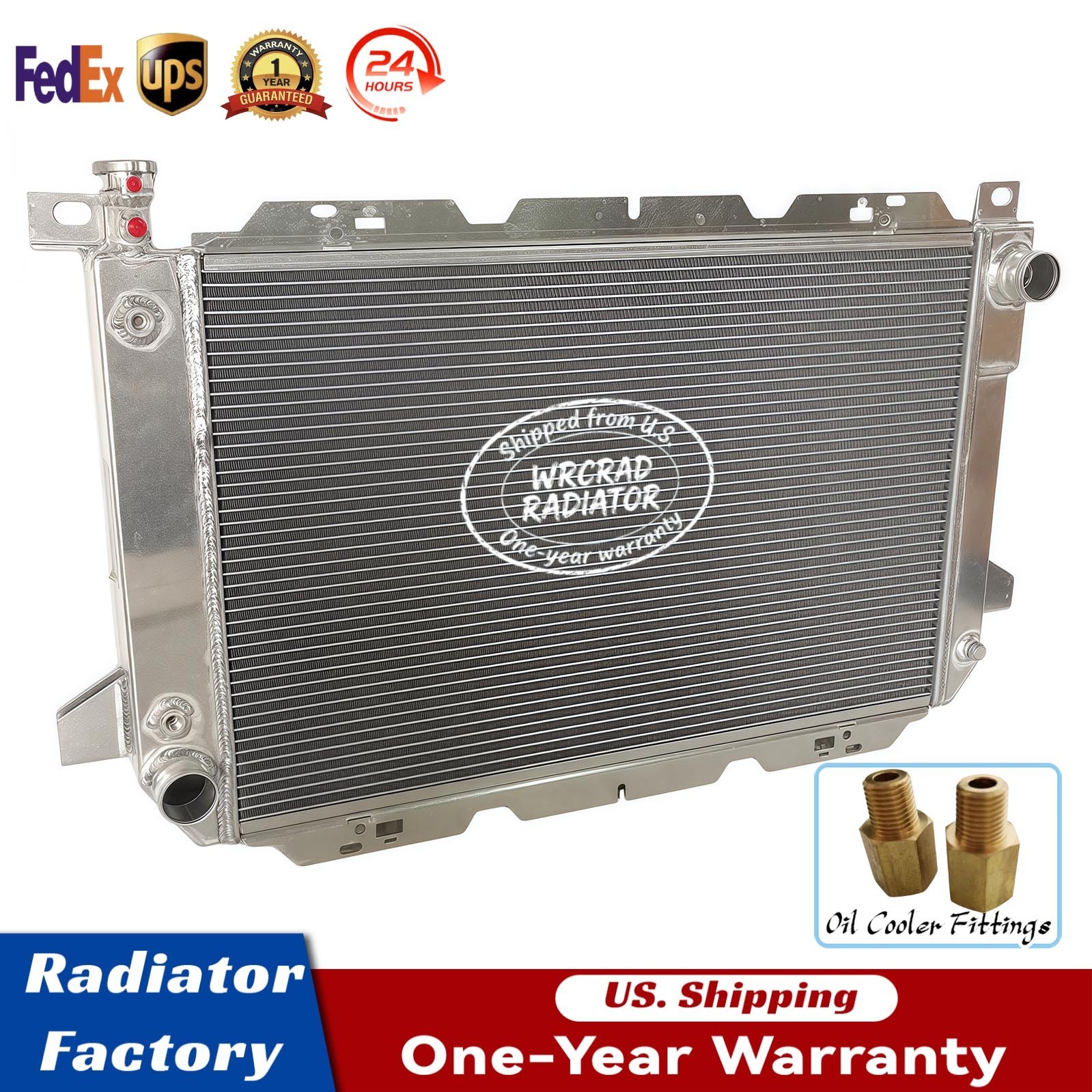 Aluminum Radiator For Ford F150 F250 F350 HD Bronco 5.0L 5.8L 7.5L V8 1985-1997w