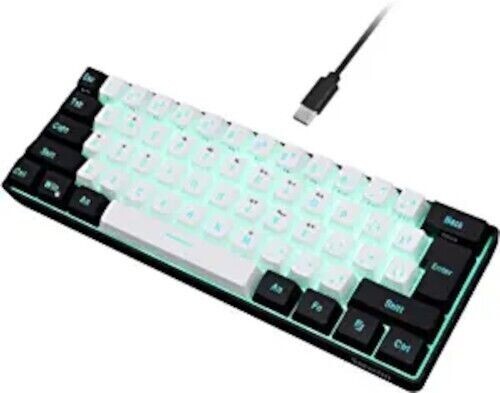 Snpurdiri v800 61-Key White Gaming Keyboard Very Good Condition with USB cord