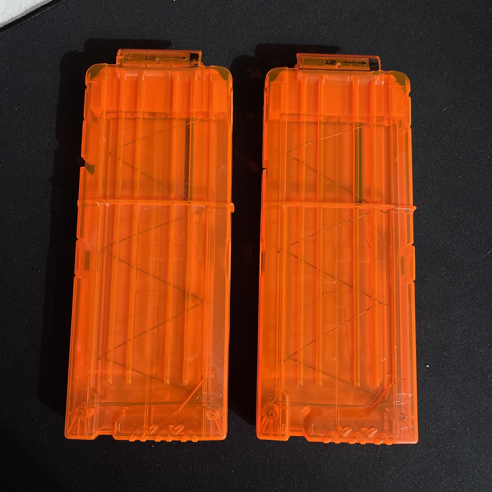 LOT OF 2 NERF N-Strike Elite 12 Round Dart CLIP Ammo MAGAZINE Cartridges