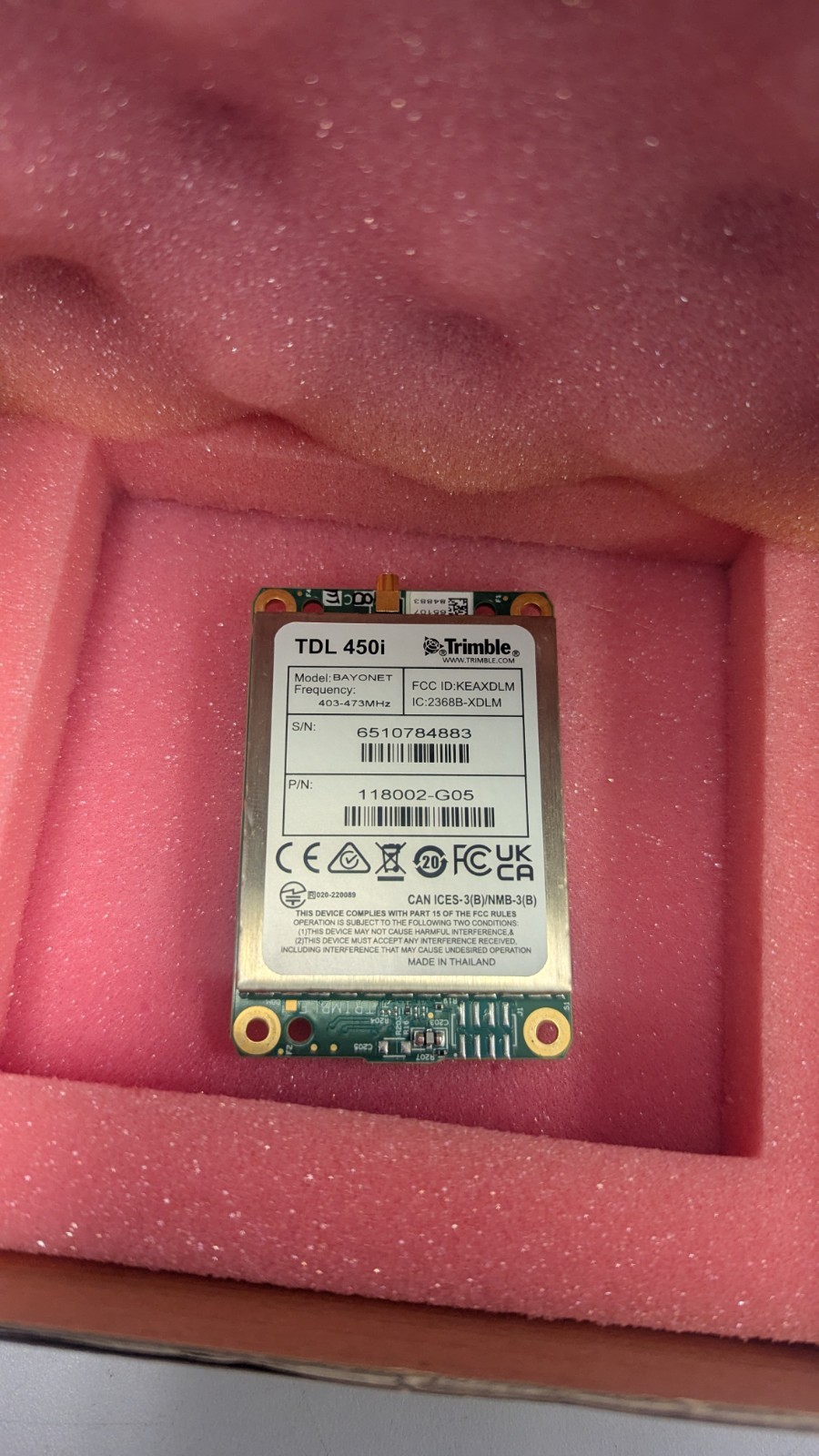 Trimble 403 - 473MHz UHF Internal Radio - Trimble R10, R10-2, R12, R12i TDL 450i