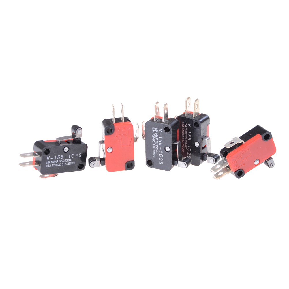 5Pcs SPDT V-155-1C25 Short Hinge Roller Lever Control Limit Micro Switch I1 GA