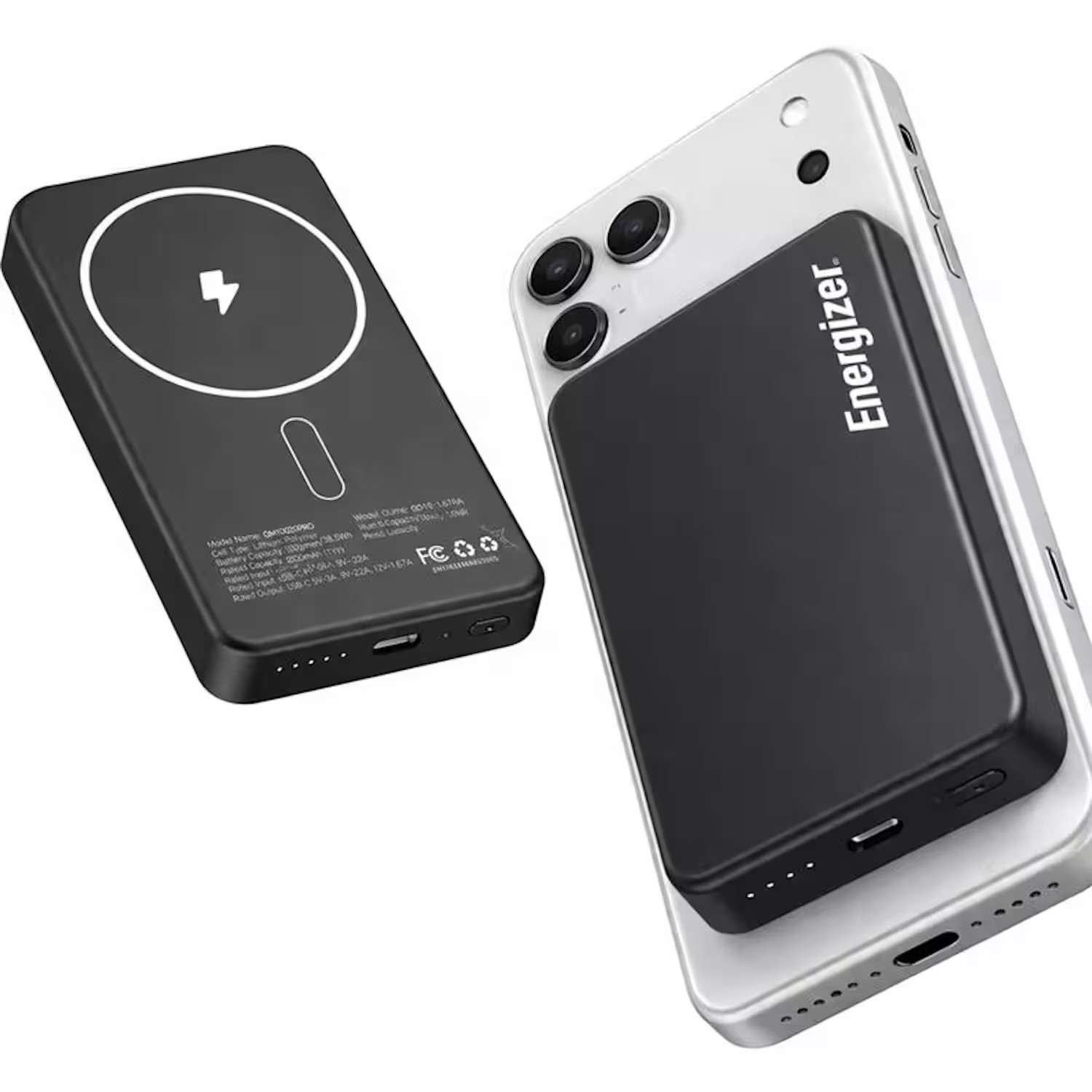 Energizer - 10,000mAh SLIM METAL 20W Magnetic Wireless Qi/Qi2.0/MagSafe Power...