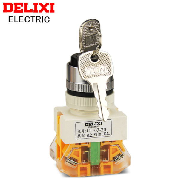 10PCS NEW DELIXI  LAY7-11Y/2 PUSHBUTTON SWITCHS 1NO+1NC BRAND  #DEL