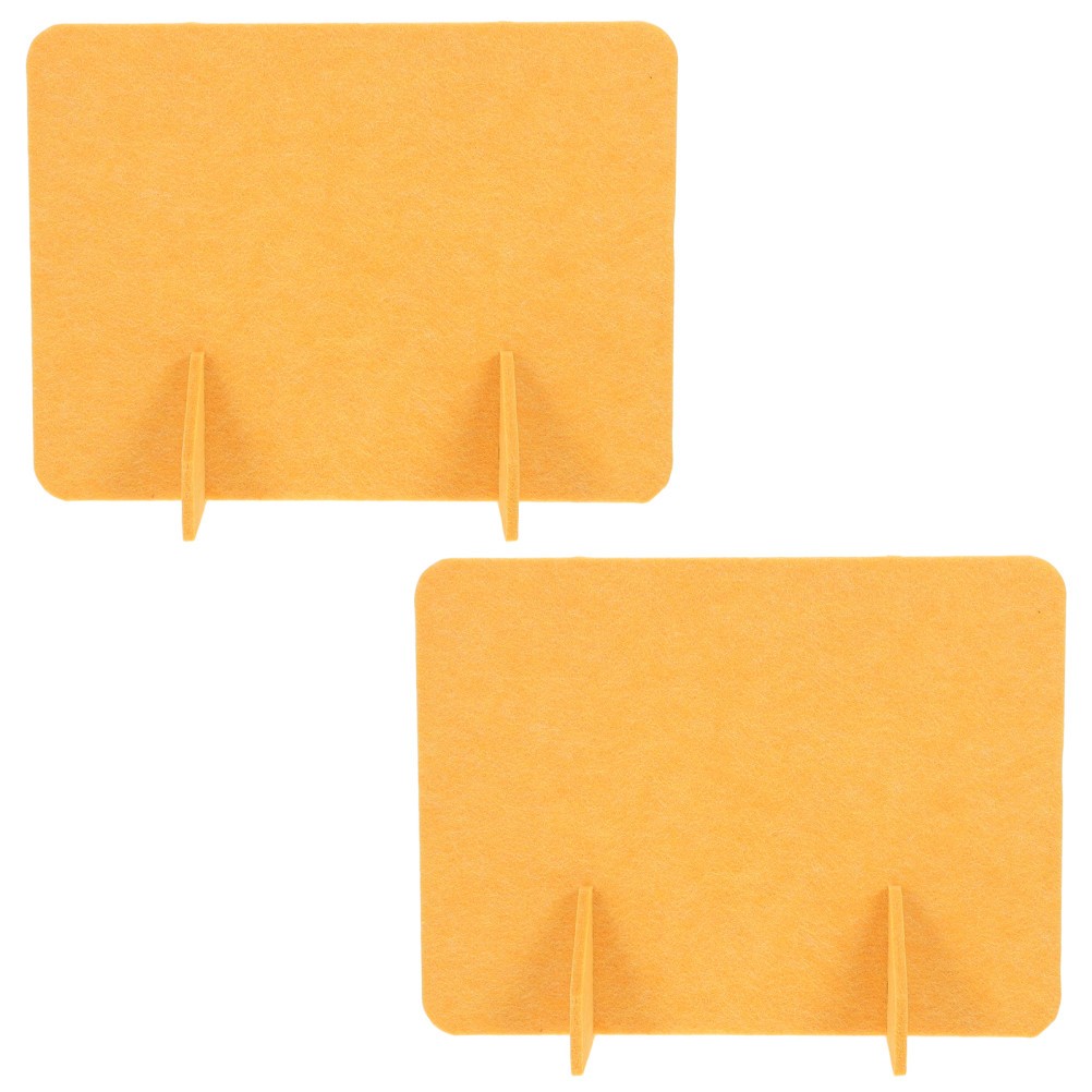 2Pcs Reusable Yellow Felt Desk Divider Panels for Office and Study