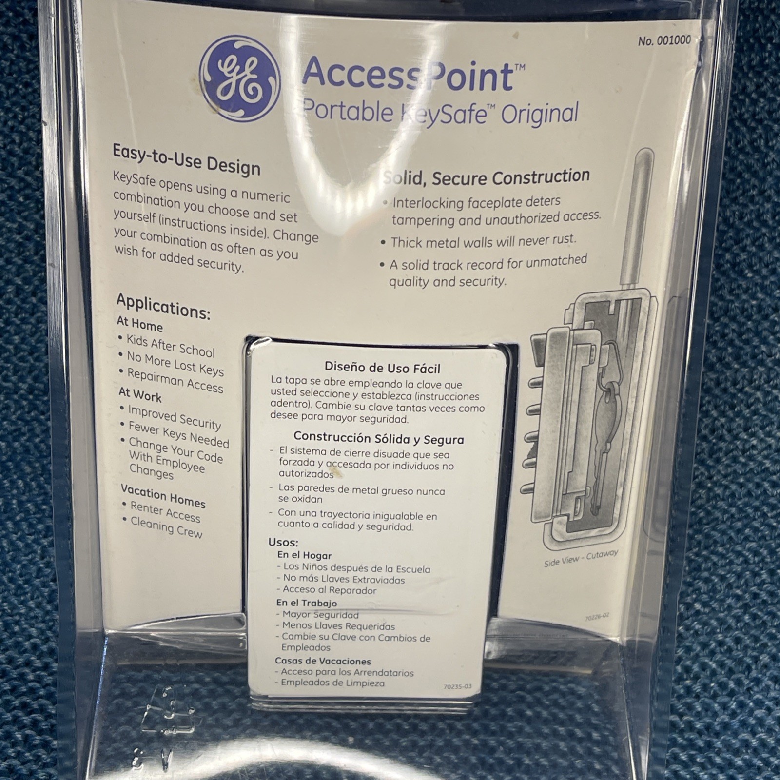 GE Access Point Key Safe Portable Push Button Holds 3 Keys New
