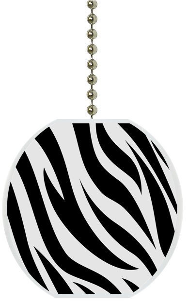 Zebra Print Animal Print Solid CERAMIC Ceiling Fan Light Lamp Pull