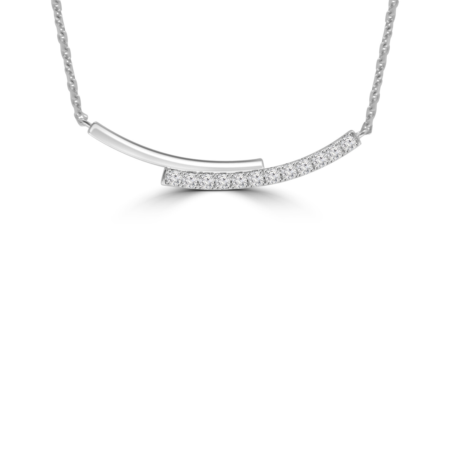 0.35 ct Round Cut Diamond Stick Bar Horizontal Long Pendant Necklace  for Women