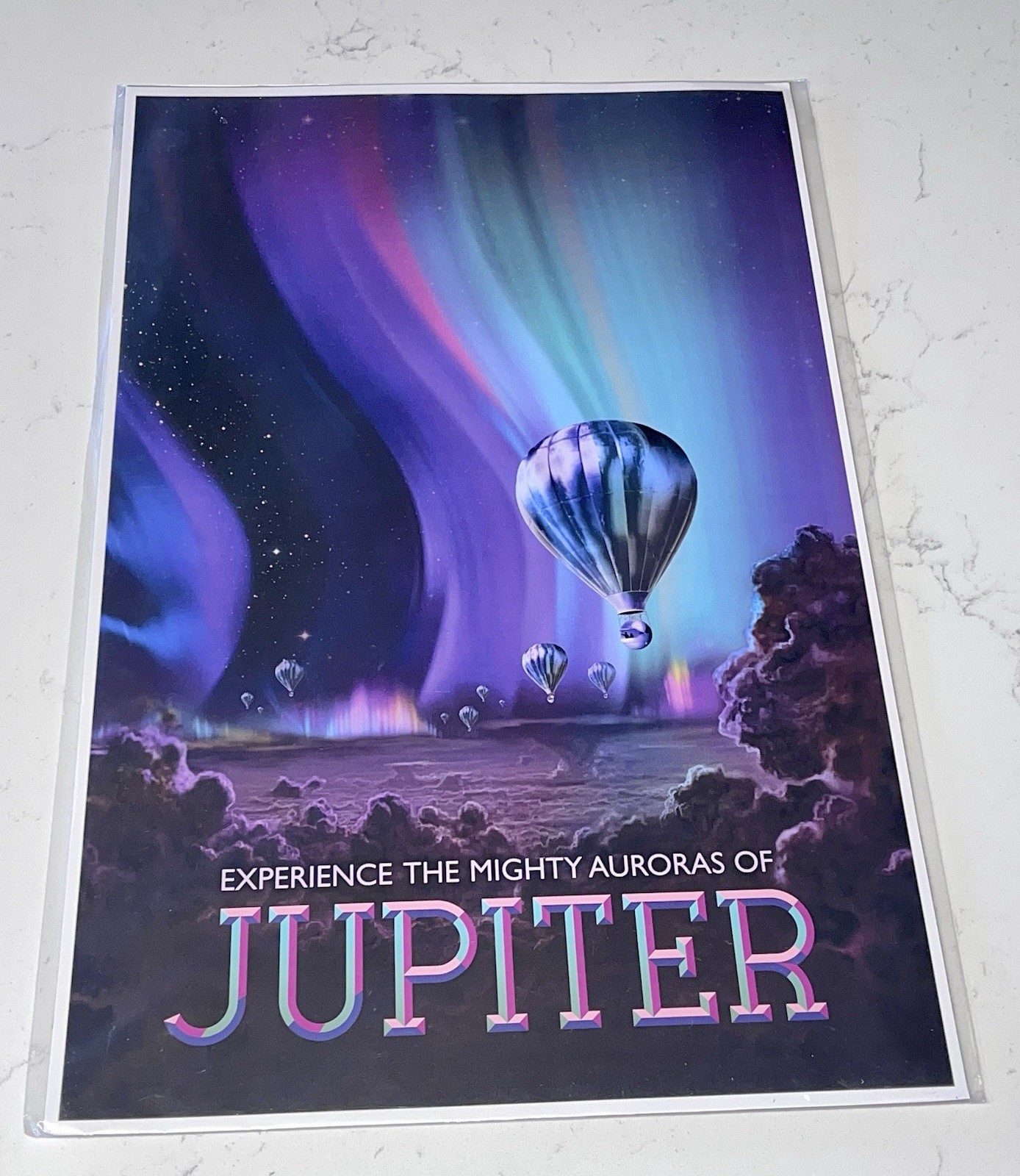 NASA's “Jupiter's Aurora” Poster Jet Propulsion Laboratory 11x17 Hot Air Balloon