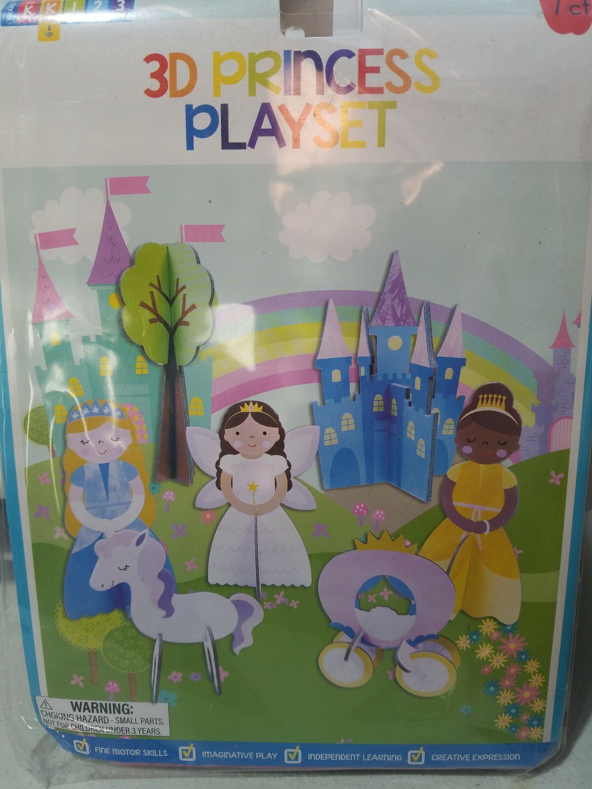 3D Princess Playset Fine Motor Imaginative Play