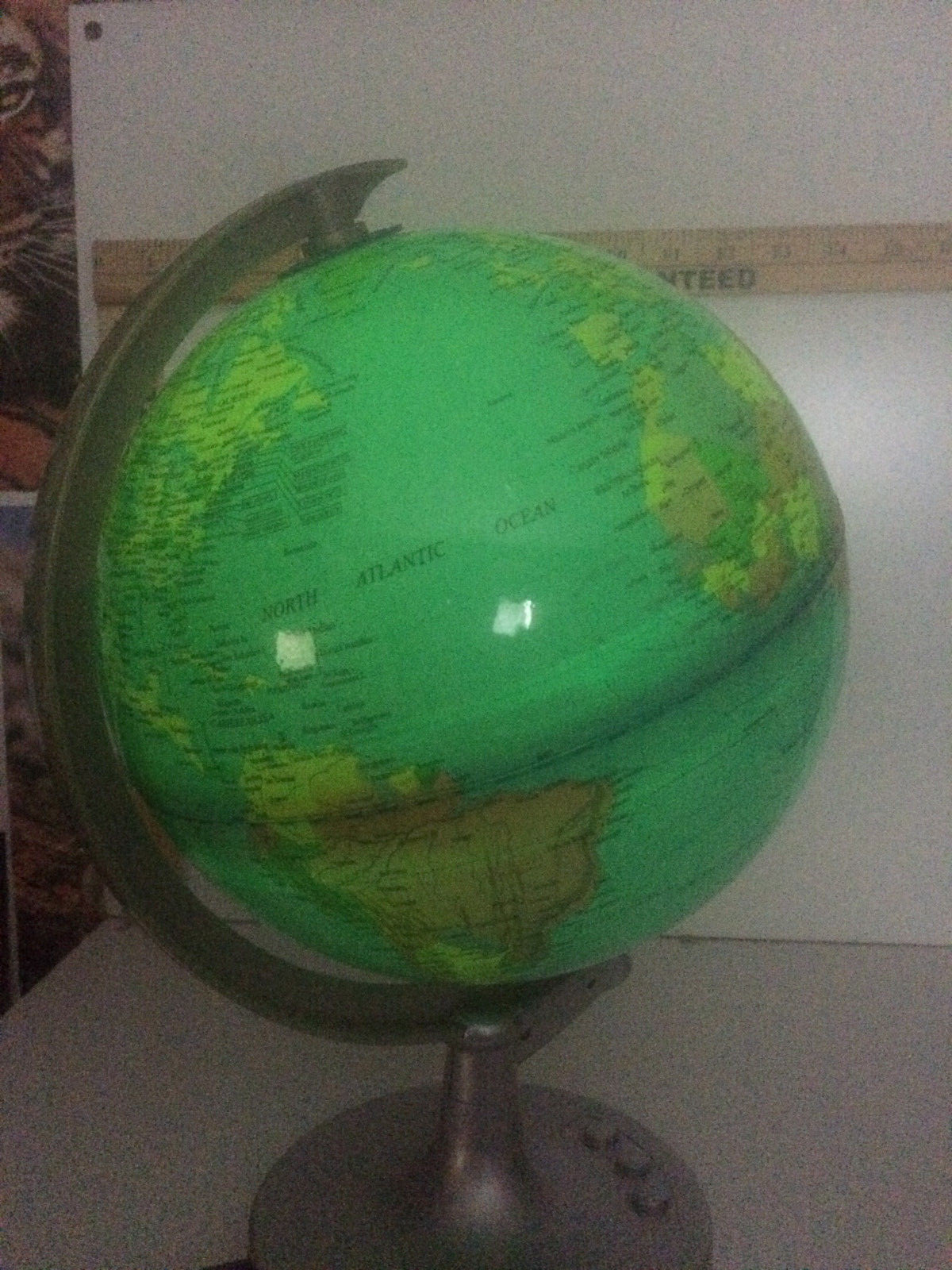 8" WORLD GLOBE Illuminated On Stand LIGHT-UP MULTICOLOR