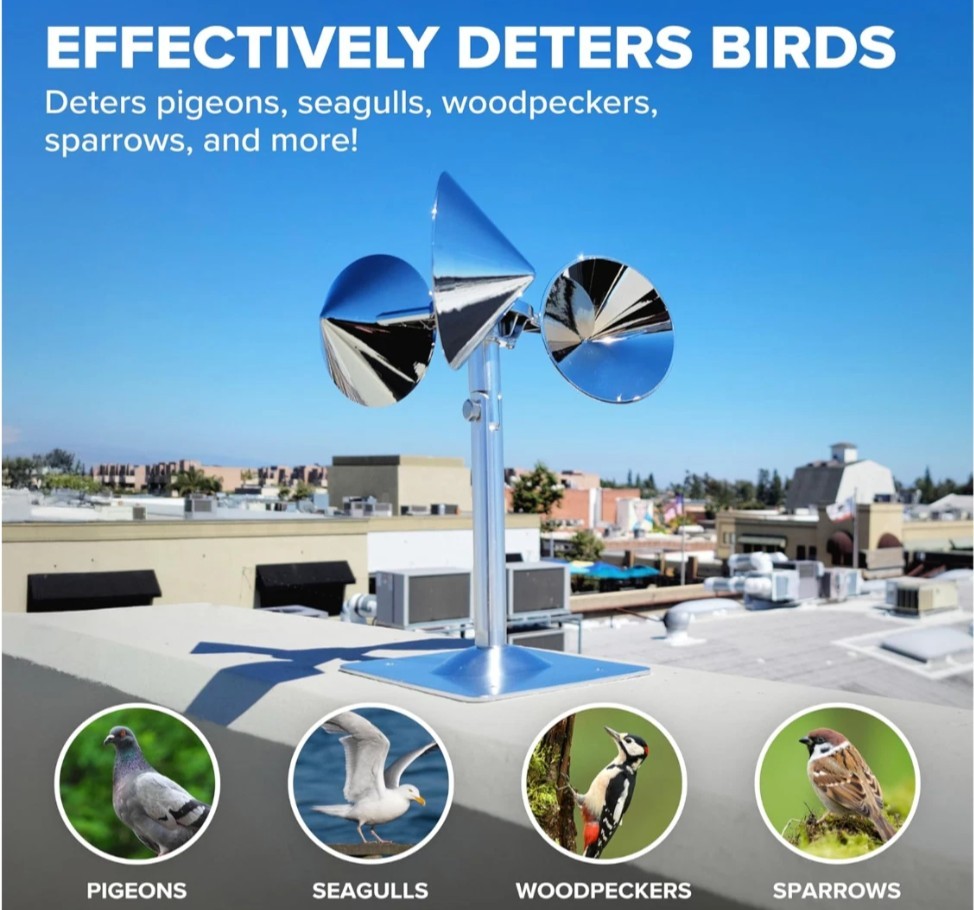Bird B Gone RFLT-1 Reflect-A-Bird - Reflective Spinning Deterrent Wind Powered
