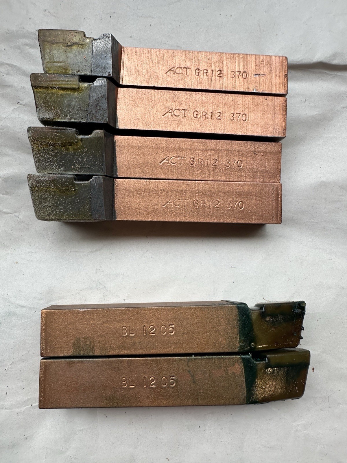 6 X GR12 370 & BL12 C5 ACT Carbide Tool Bits 3/4 sq x 4-1/2 Lot Of 6 US MADE