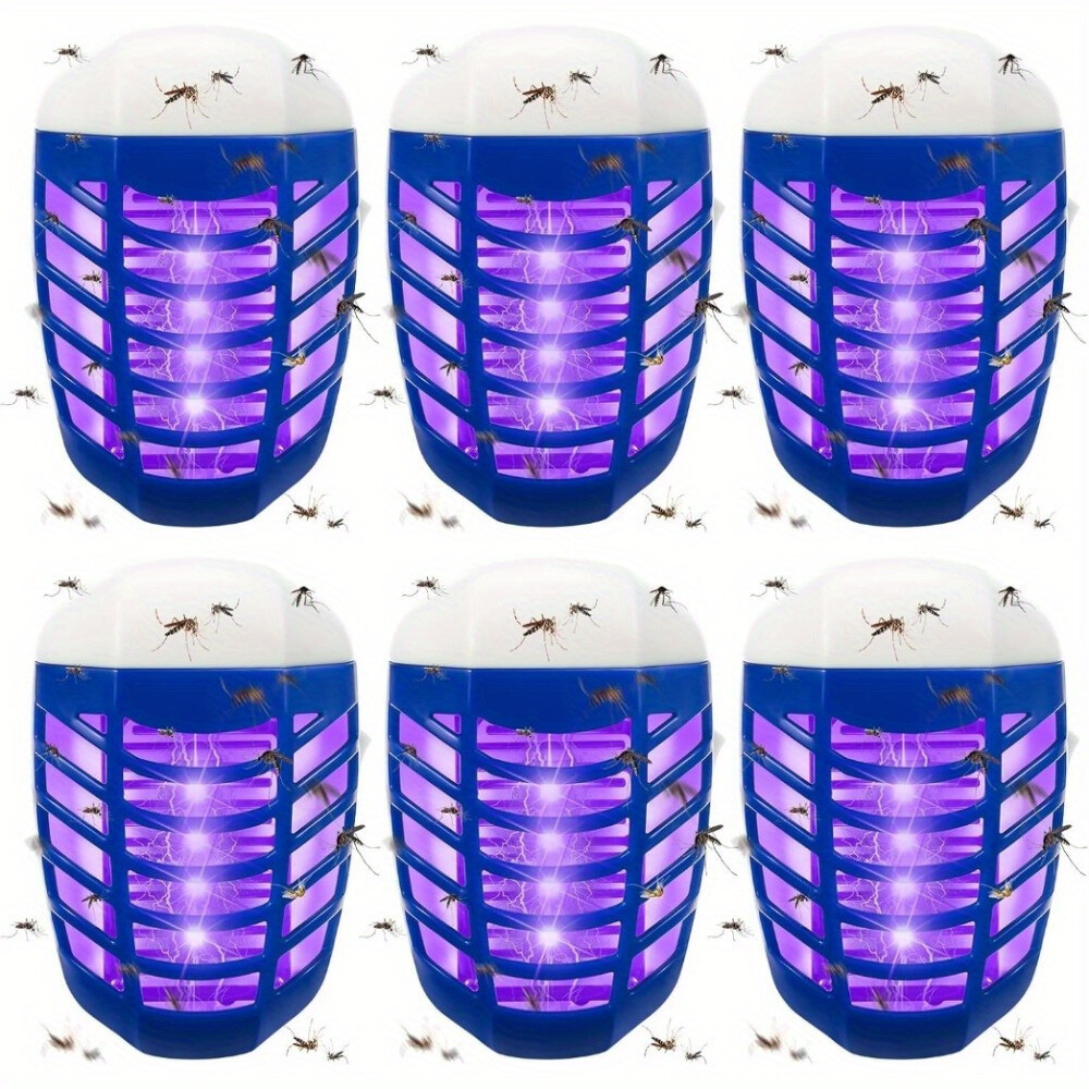 6 Pcs Plug-in Mosquito Killer Lamp - Indoor Electronic Bug Zapper with UV Light