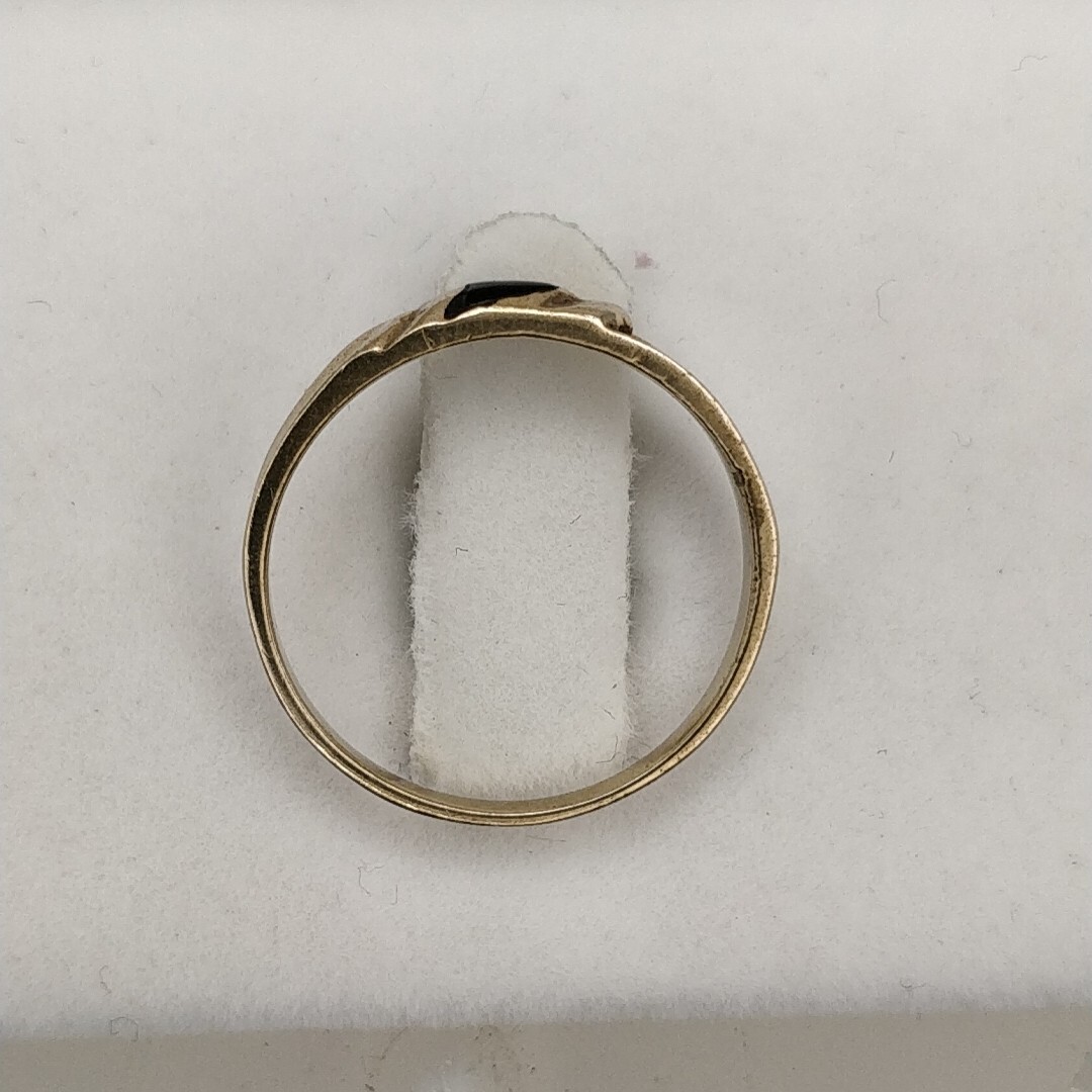 Antique Black Onyx Charm Ring UK Size P Handmade
