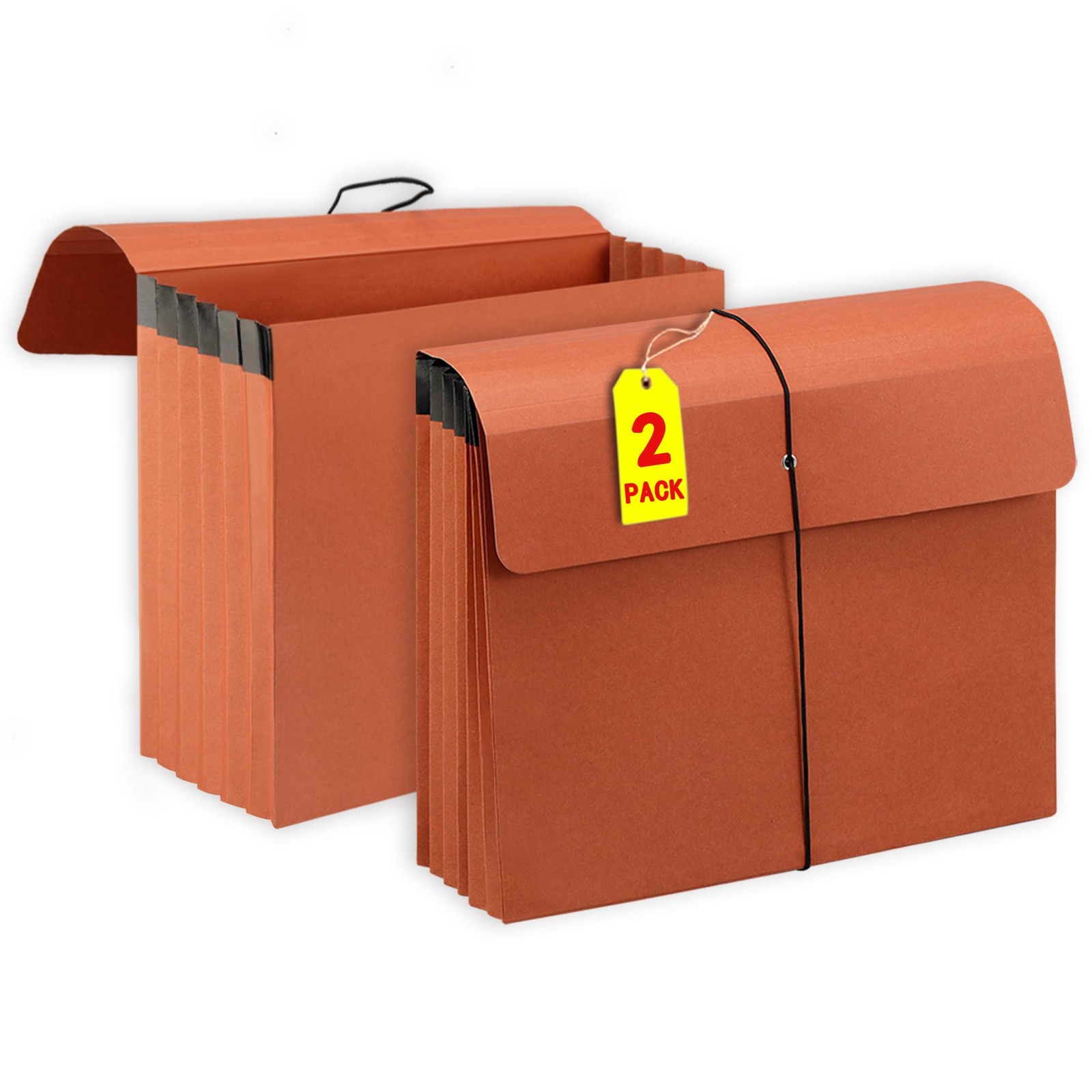2 Packs Expanding File Folder with Flap and Cord Closure,5 Inch Expansion Acc...