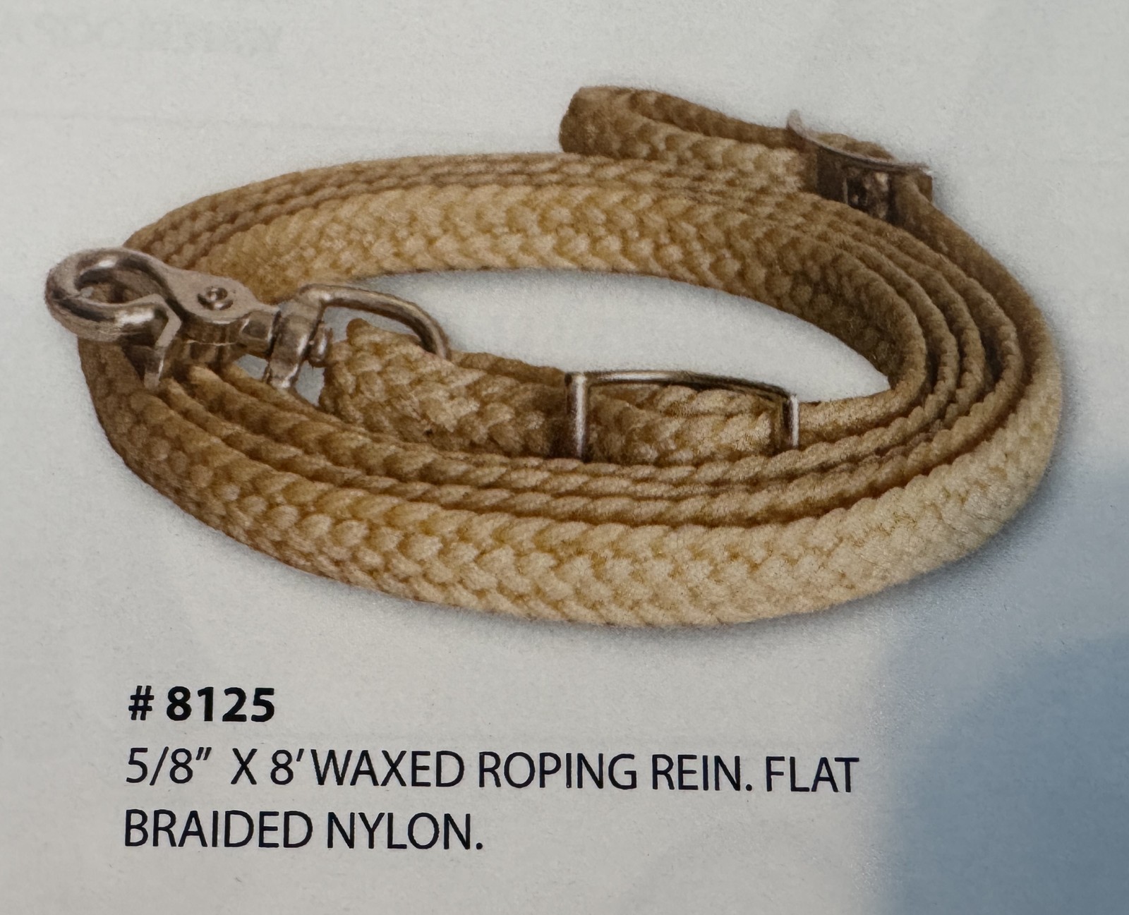 5/8" x 8' Waxed Braided Roping Rein