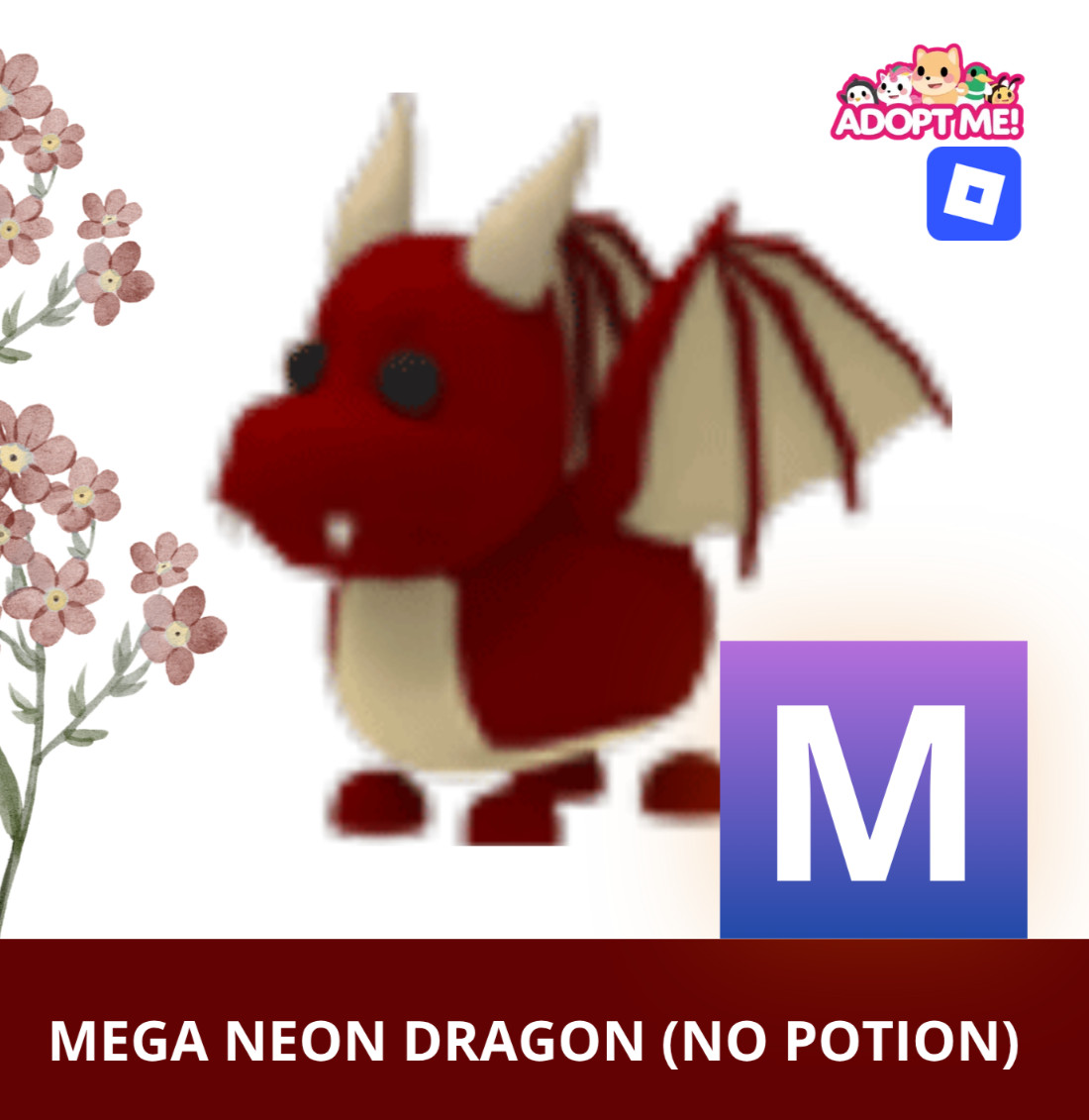 M DRAGON - MEGA NEON Dragon *no potion - ADOPT ME ROBLOX