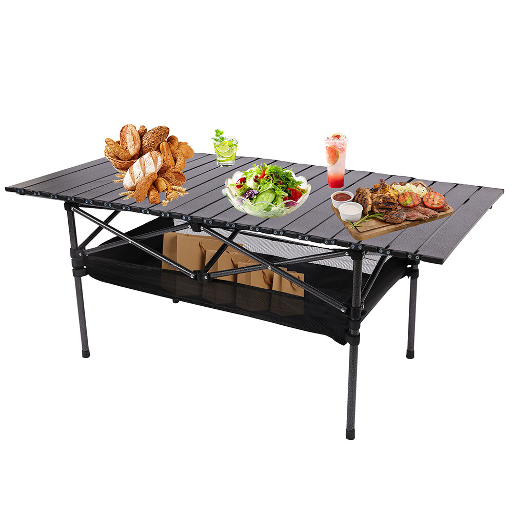 Portable Camping Table Aluminum Folding Grill Table Table for Hiking Picnic BBQ