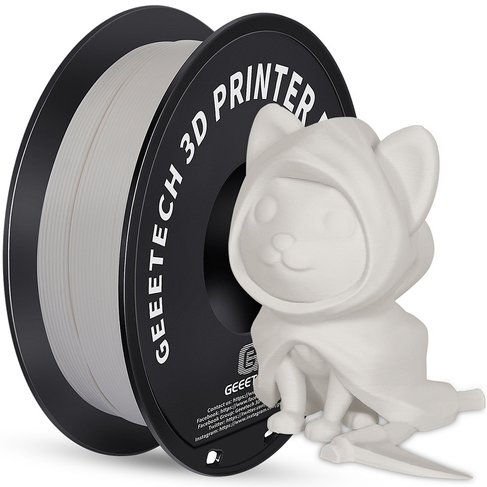 Geeetech 3D Printer Filament Matte PLA 1.75mm 1KG Spool High Quality White