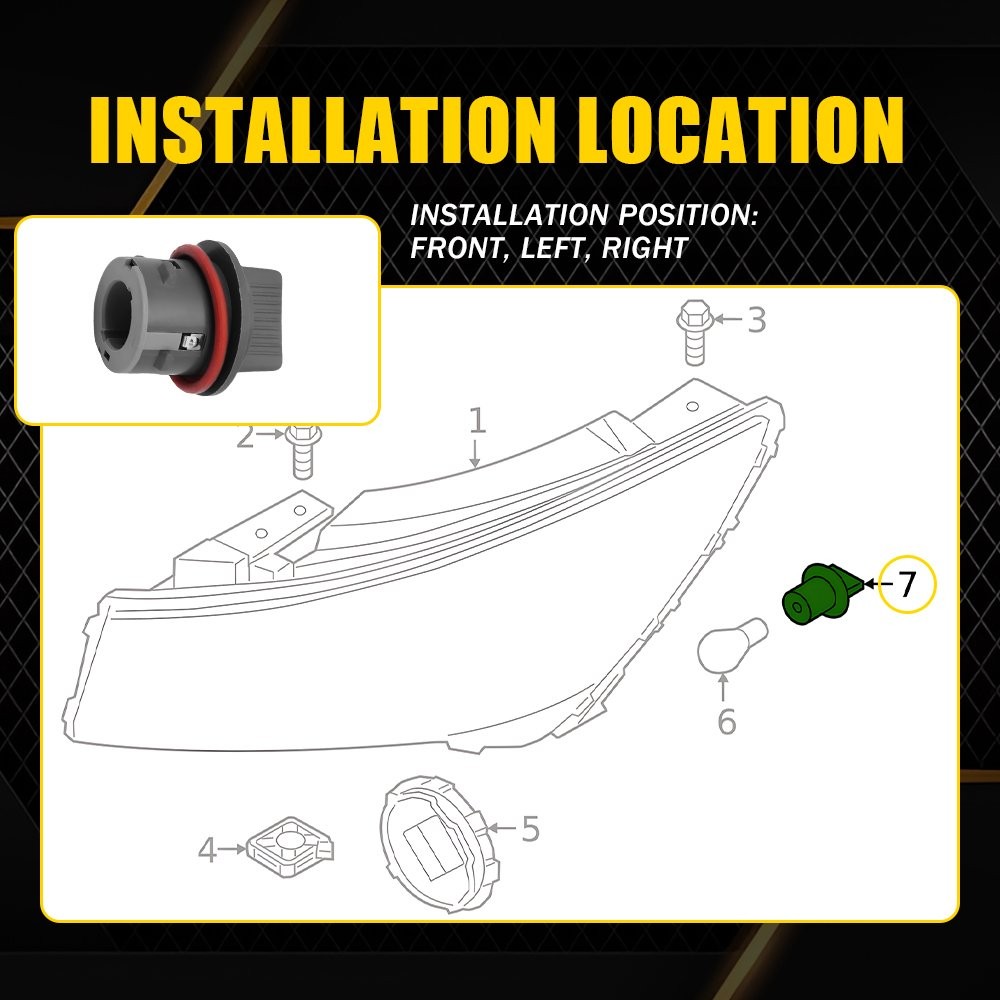 2X Plug&Play Front Turn Signal Socket For 19-25 Kia Soul 21-23 Hyundai Elantra